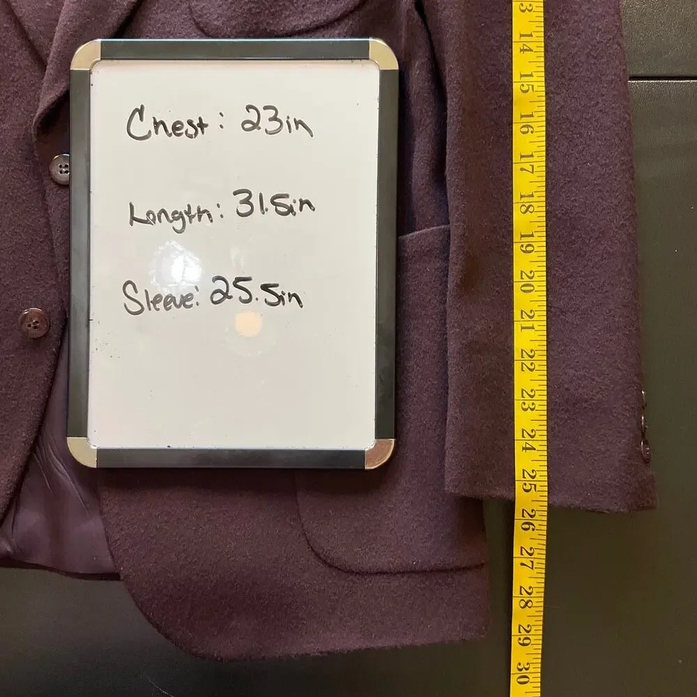 Vintage Strathmore Sport Coat 44R Burgundy 100% Pure Wool Blazer Mens USA